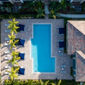 Aerial shot of pool
